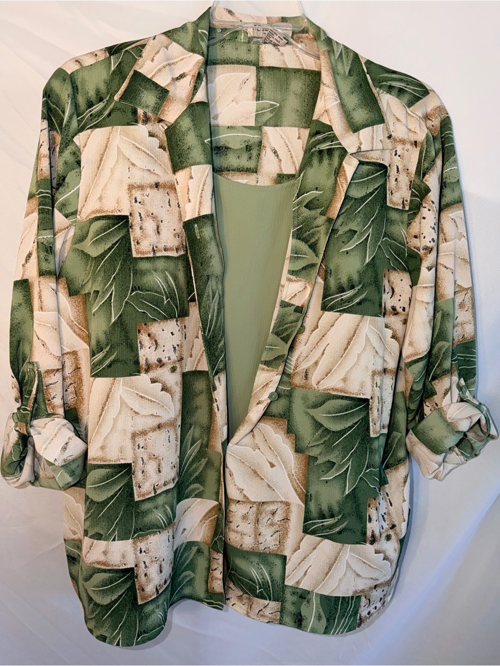 Vintage 90s Notations 2-in-1 Layered Blouse with built in inner cami top